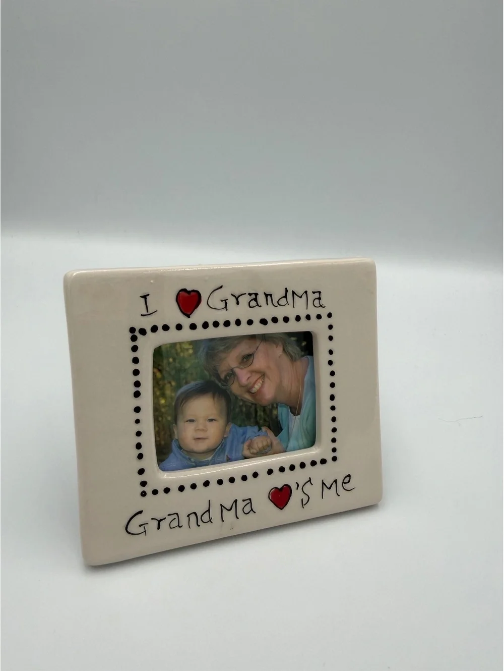 Ceramic I Love Grandma Picture Frame Grandma Loves Me Mini Photo Frame Gift